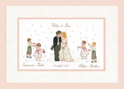 Image de Le Bonheur des Dames set point de croix "mariage", motif à compter, 25x14cm