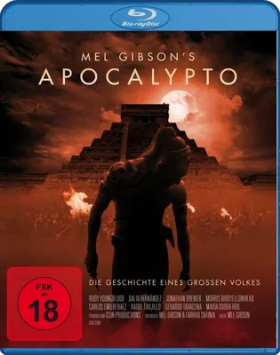 The cover of a Blu-ray disc for the movie Apocalypto, featuring a pyramid and a silhouetted figure.