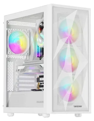 Obrázok produktu pre GENESIS Diaxid 605 ARGB, Midi Tower, PC, Biela, ATX, micro ATX, Mini-ATX, ABS, Oceľ, Temperované sklo, Hranie