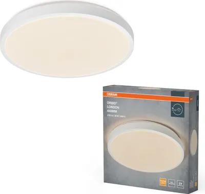 Produktbild von Osram LED Wandleuchte Deckenlampe Orbis London Weiß Ø48cm 36W 4700lm warmweiß 3000K 120°