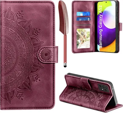 Immagine prodotto di Samsung Galaxy A52S custodia del telefono cellulare flipPoliuretanopelle portafoglio caso vino rosso