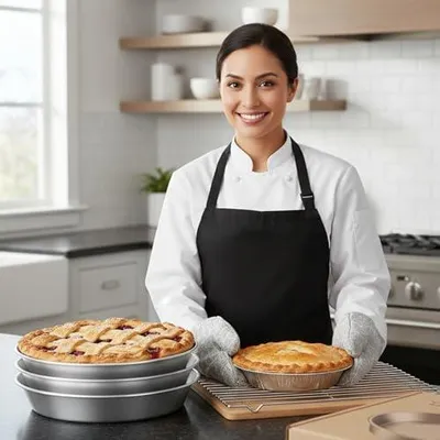 Produktbild von 3-teilige Kuchenbackform – stapelbare 9, 5-Zoll-Kuchenformen aus Edelstahl für den Backofen