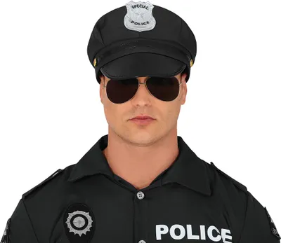 Immagine prodotto di Cappello da poliziotto accessorio per costume carnevale adulto, colore: nero