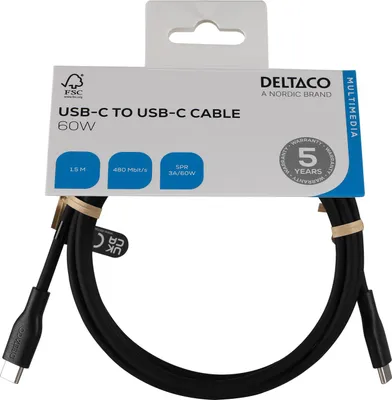 Immagine prodotto di Deltaco USBC-2015BL, 1,5 m, USB-C, USB-C, USB 2.0, nero