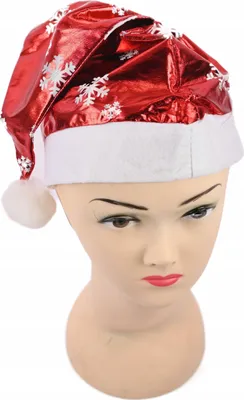 Produktbild von Weihnachtsmütze mit Schneeflocken - Klassische Nikolausmütze Rot-Weiß Universalgröße