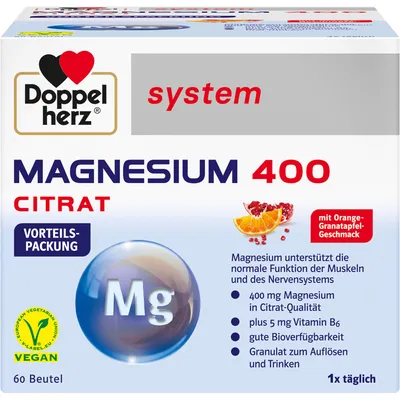 Image de Doppelherz Magnesium 400 Citrat system, 60 pcs. Sachets