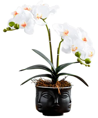 Produktbild von Kunstblumen Elfenbeinweiß - Kunstblumenstrauß - Künstliche Pflanzen - Kunstblumen für den Innenbereich - Kunstblumen mit Vase - Sorgfältig hergestellt - Künstliche Pflanze