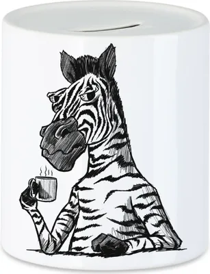 Produktbild von Genervtes Zebra Spardose  Morgenmuffel Erstmal Kaffee Büro Kollegen Morgenmenschen Geschenk