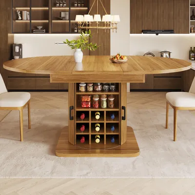 Produktbild von STILVORA Esstisch ausziehbar mit Stauraum und herausnehmbaren Einlegeböden, Küchentisch platzsparend für kleine Räume, Esstisch mit MDF-Tischplatte