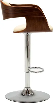 Produktbild von vidaXL Barhocker Cremeweiß Bugholz und Kunstleder