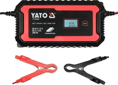 Produktbild von YATO Batterieladegerät Autobatterie-Ladegerät 10A Max für PKW-LKW-Motorrad-Batterie bis zu 200Ah | Kurzschlussschutz YT-83002