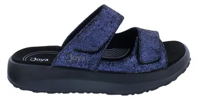 Produktbild von Joya Pantolette Vienna III Dark Blue JY149A, Velourleder mit Glitzereffekt, Senso-Sohle 37