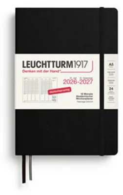 Produktbild von Akademischer Wochenplaner Medium A5 18 Monate Schwarz 2027