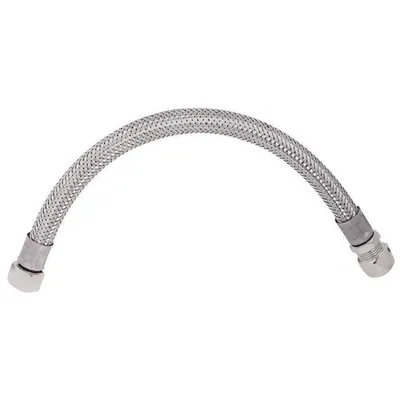 Produktbild von SOMATHERM Edelstahlschlauch ACS DN8 - Standarddurchfluss - L 30cm - Doppelkegelschlauch für Kupferrohr Ø 10 - Innengewinde - 3/8 Überwurfmutter
