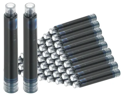 Productafbeelding van Tintenpatronen voor vulpen - 50 stuks - Blau en zwart - 34 mm