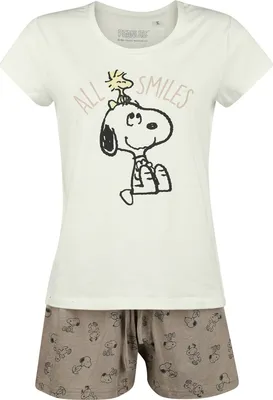 Produktbild von Peanuts Schlafanzug Damen Snoopy und Woostock - All Smiles multicolor XXL