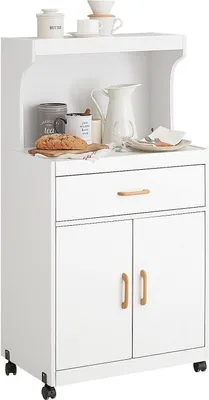 Immagine prodotto di SoBuy Mobiletto per microonde Mobiletto da cucina | Microonde | Stoccaggio | Cassetto | Bianco