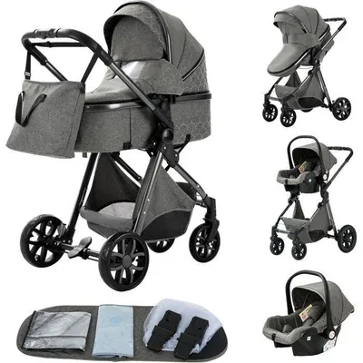 Produktbild von 3-in-1 Kombikinderwagen mit Babywanne und Autositz