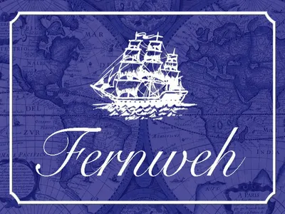 Produktbild von vianmo Holzschild 30x40 cm Fernweh Schiff Meer