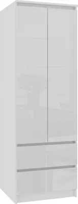 Produktbild von Akord Kleiderschrank Star Weiß/Weiß Hochglanz 60X51X180 Cm