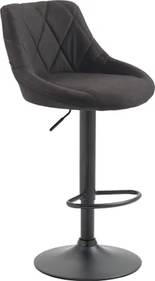 Image de Tabouret de bar CLP Lazio en tissu, réglable en hauteur et pivotant à 360°, couleur taupe, piètement noir