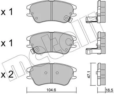 Produktbild von METELLI Bremsbeläge Satz Vorne Bremsklötze für HYUNDAI ATOS (MX) 22-0502-0