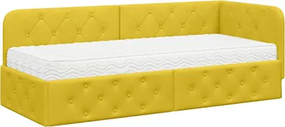 Obrázek produktu pro vidaXL Rohový rám postele Žlutý 80 x 200 cm Samet