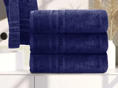 Produktbild von Handtuch Classic 70 x 140 cm dunkelblau, 100% Baumwolle