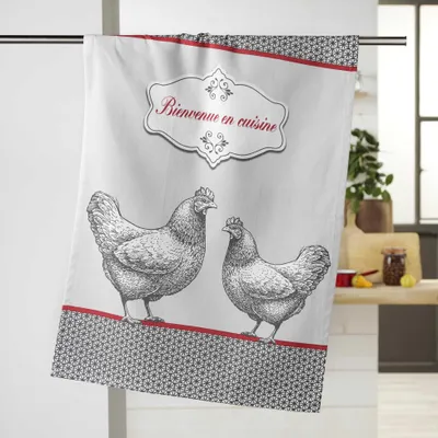 Image de Torchon en coton Bienvenue en cuisine