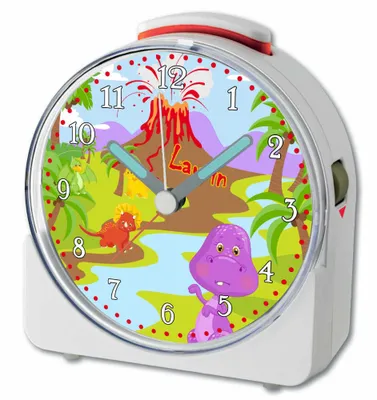 Produktbild von Kinder Wecker Motiv Dino Kinderwecker weiß