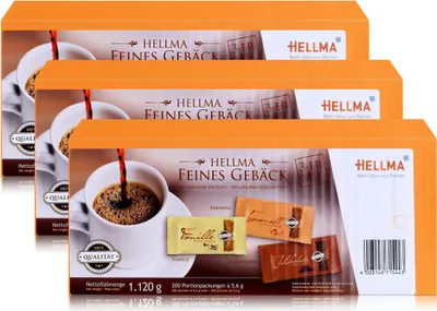 Produktbild von Hellma Feines Gebäck Schokolade, Vanille 1,12kg - Für die Gastronomie (3er Pack)