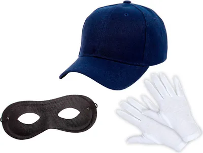 Produktbild von Panzerknacker Kostüm Set – Outfit für Fans mit Cap, Handschuhen & Maske – Klassisches Banditen Kostüm für Damen & Herren – Perfekt für Karneval, Fasching & Motto-Partys