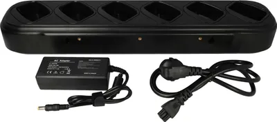 Produktbild von vhbw 6-fach Ladegerät kompatibel mit Motorola NNTN5510DR für Funkgerät-Akkus - Ladestation + Netzteil, 8,4 V, 0,4 A