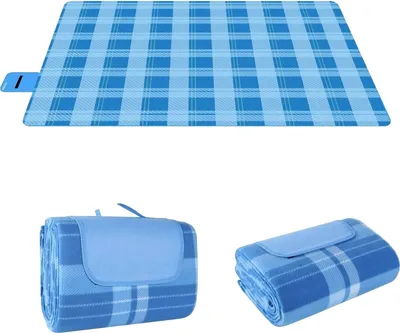 Zdjęcie produktu dla Koc piknikowy, wodoodporny, przenośny, niebieski 3x3m