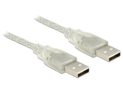 Produktbild von Delock Kabel USB 2.0 Typ-A Stecker > USB 2.0 Typ-A Stecker 2 m transparent