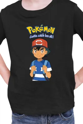 Zdjęcie produktu dla Koszulka Dziecięca Japan Manga Anime Comics Pokemon 016, / Czarny
