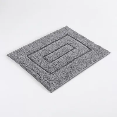 Freigestellte Produktansicht von der Badematte Badteppich Duschvorleger 60 x 100 cm Rechteckig Grau