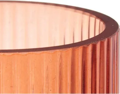 Produktbild von Orange gestreifte Glasvase 9,5 x 16,5 x 9,5 cm (8 Stück)