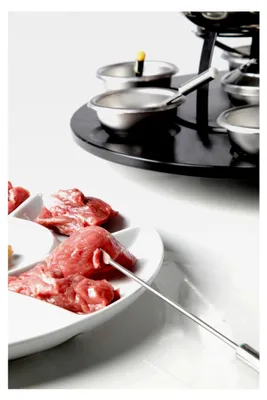 Produktbild von Fondue-Teller aus Porzellan, weiß, 23,5 cm