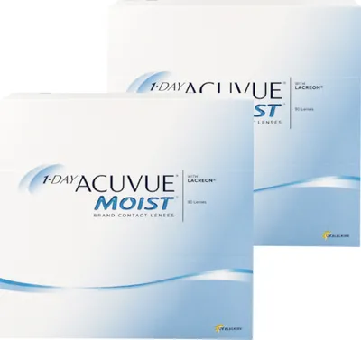 Produktbild von 1-DAY ACUVUE MOIST - 180 daily lenses - Sph: -3.5, BC: 9.0, D: 14.2