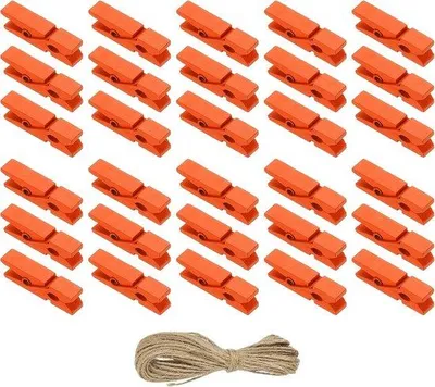Produktbild von Famanu Holzklammern - Kleine Clips - Starke Handhabung - 07 x 35 cm - Orange
