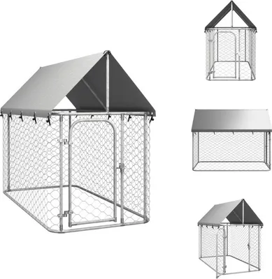 Produktbild von vidaXL Outdoor-Hundezwinger mit Dach 200x100x150 cm -  Hundezwinger & -ausläufe