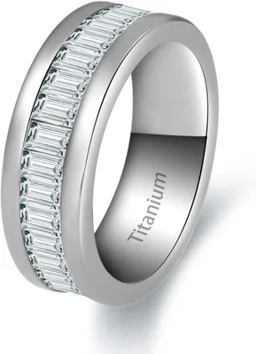Productafbeelding van Titanium Trouwring 7mm met Zirkonia - Verlovingsring Dames en Heren