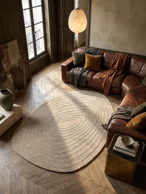 Teppich Beige oval Musteransicht von oben Designkollektion_#sku_SAF503119377444-SAF503119377445#