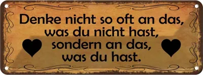 Produktbild von vianmo Blechschild 10x27 cm denke nicht so oft an das was Dekoration Spruch Zitat
