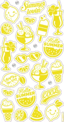 Image de folia Metallic stickers Summer Loving 25 stickers sur 1 feuille