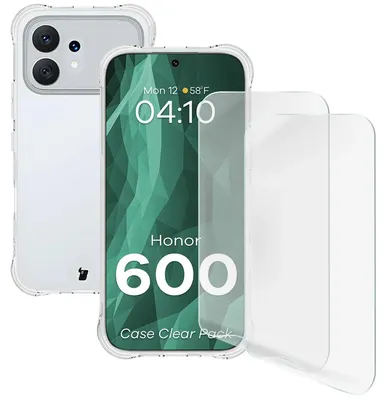 Produktbild von Handyhülle + 2x Folie für Honor 600 5G, Bizon Case Clear Pack, Transparent