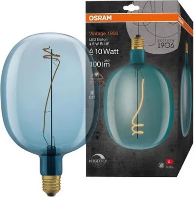 Image de 1906 Ballon Clair Fil Bleu 4.5w E27 Chaud - Osram
