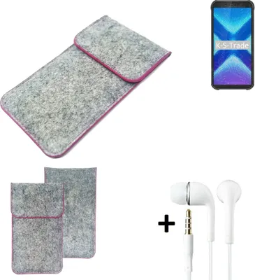 Produktbild von K-S-Trade Handy Schutz Hülle kompatibel mit Blackview BV5500 Plus Schutzhülle Handyhülle Filztasche Pouch Tasche Case Sleeve Filzhülle hellgrau