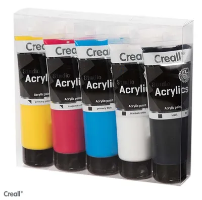 Zdjęcie produktu dla Farby akrylowe Creall Studio, 5 tub po 120 ml